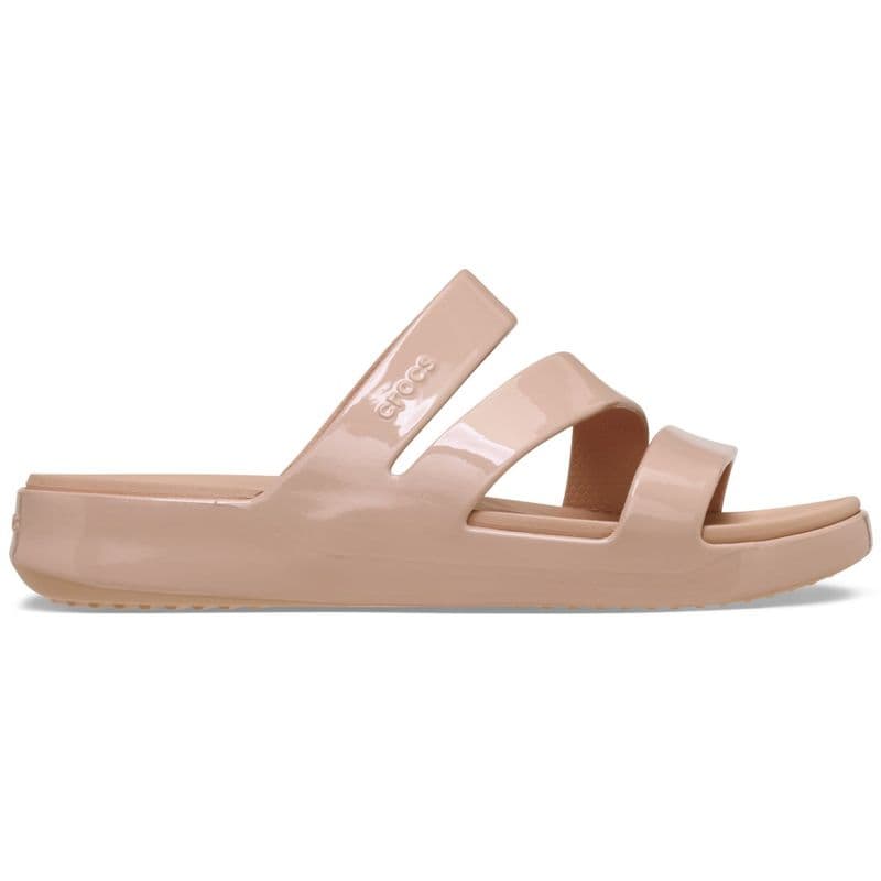 Sandália Crocs Getaway Patent Strappy Sandal PINK CARAMEL