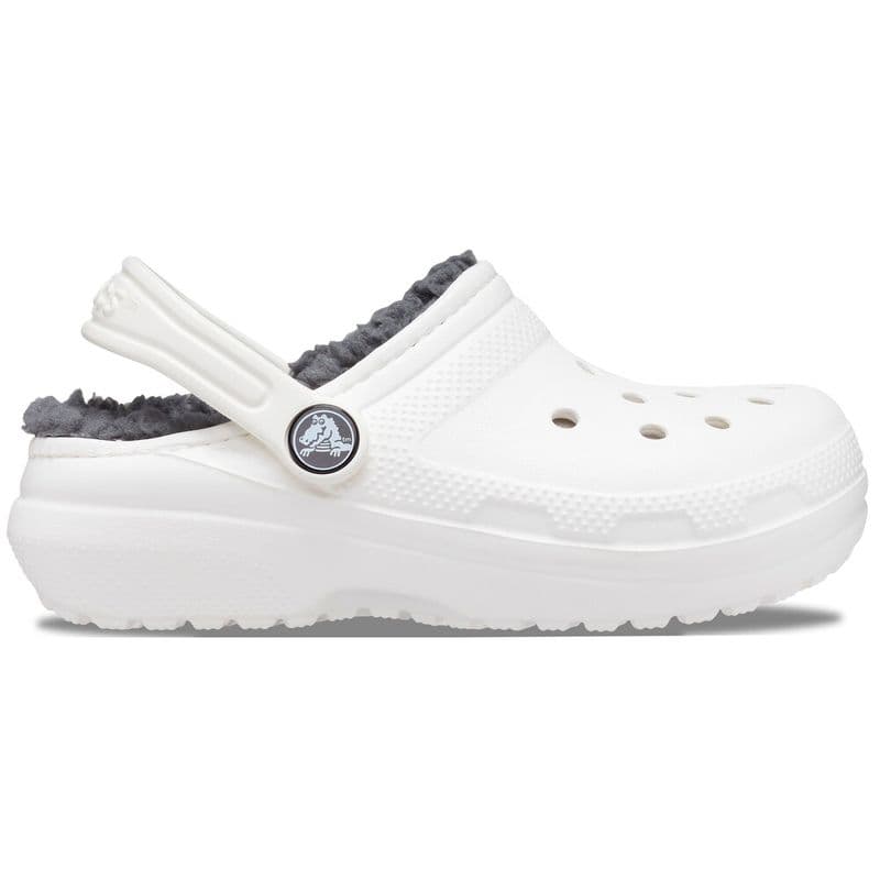 Sandália Crocs Classic Lined Clog Juvenil White/Grey