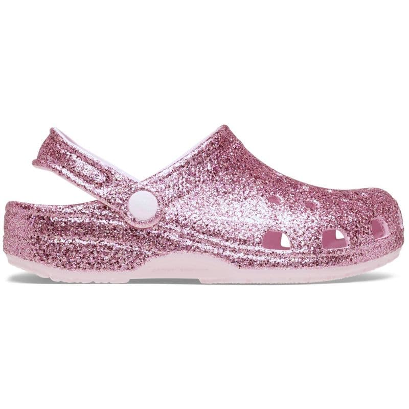 Sandália Crocs Classic Chunky Glitter Clog Juvenil PINK MILK