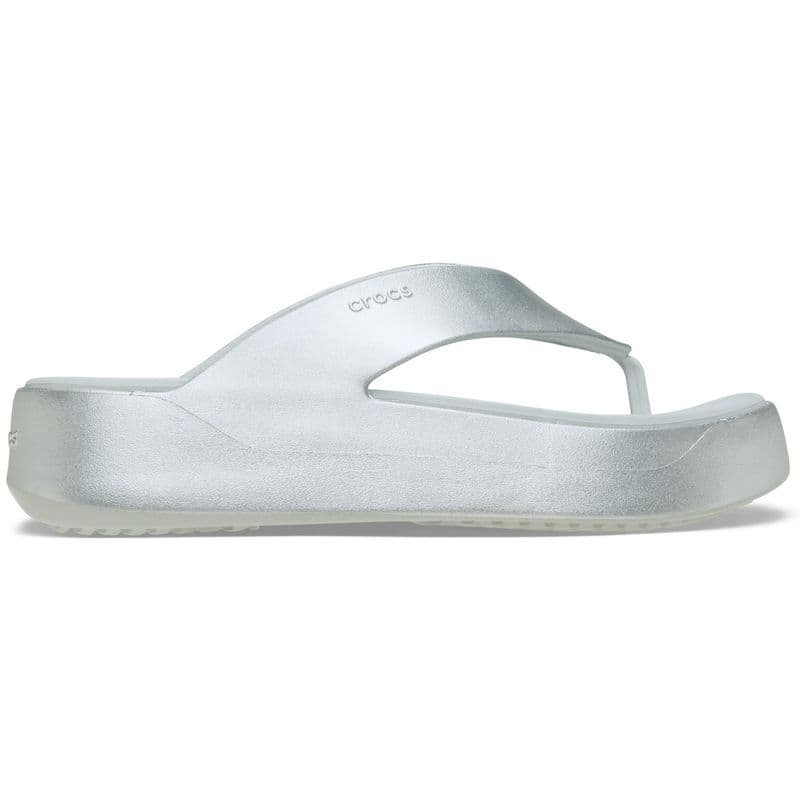 Sandália Crocs Getaway Metallic Platform Flip SILVER