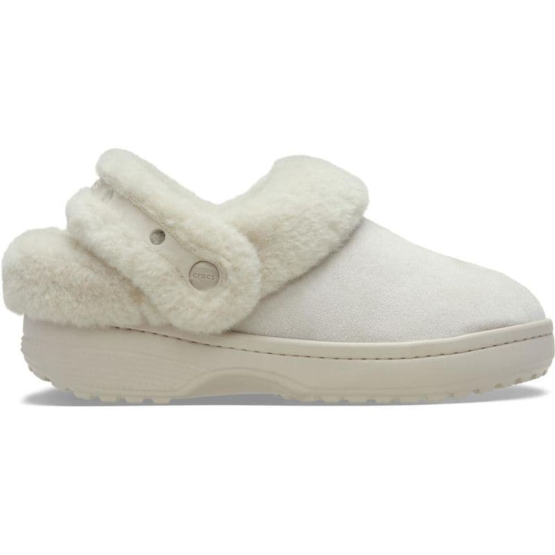 Sandália Crocs Classic Unfurgettable Vegan Suede Clog COCOA CREAM